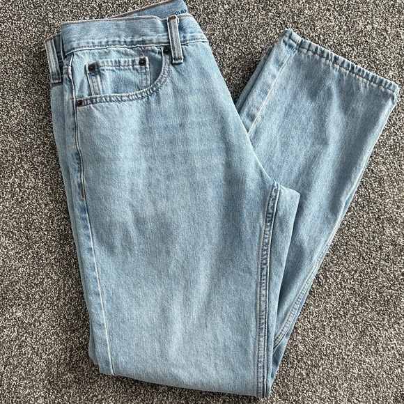2/$20 JEANS WOMENS OLD NAVY Light Blue Lived In Denim 32x32 Straight Leg Loose - Picture 6 of 7